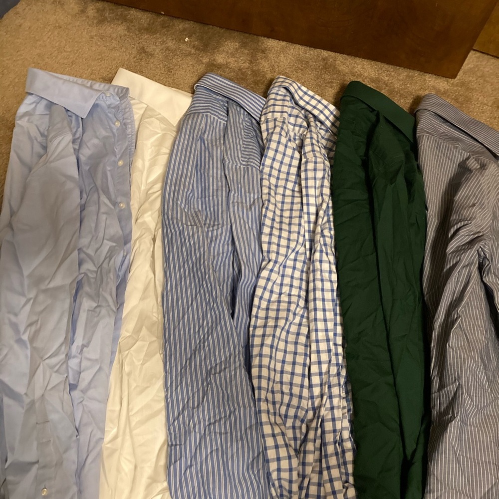 Lot 6 men Stafford dress shirts fitted 14.5 34-35